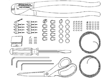 set of tools for mounting the position transducer also known as a string pot (CET)
