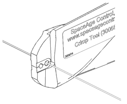 crimping tool for a position transducer also known as a string pot (CET)
