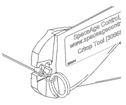 crimping tool for a position transducer also known as a string pot (CET)